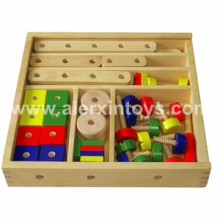 Brinquedo de pedreiro de construção de madeira na caixa (81411)